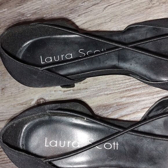 Laura Scott  Alice black pump dress shoes  Sz 8 - Picture 6 of 7